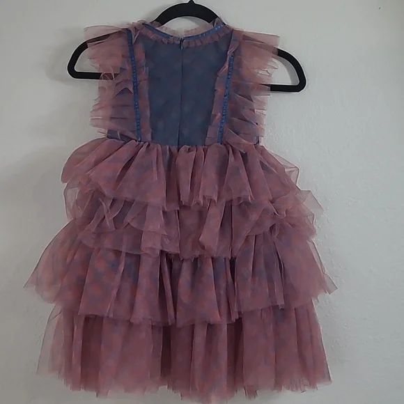 Lola + The Boys Pink and Blue Ruffle Dress Size 6 - Picture 5 of 10